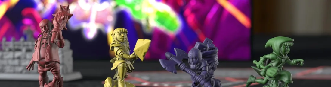 Le miniature colorate dei Razziatori schierate sul tavolo
